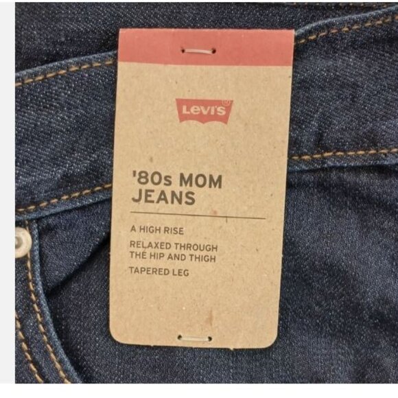 Levi's Women's '80s Mom Jeans W29 L30 High Rise 100% Cotton Tapered Blue New - Picture 5 of 13